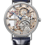 Breguet Classique Tourbillon Extra-Plat Squelette 5395 - Platinum Case - Skeleton Dial - Blue Leather Strap - 5395PT/RS/9WU