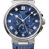 Breguet Marine Chronographe 5527 - Titanium Case - Blue Dial - Blue Rubber Strap - 5527TI/Y1/5WV