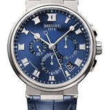 Breguet Marine Chronographe 5527 - Titanium Case - Blue Dial - Blue Leather Strap - 5527TI/Y1/9WV