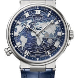 Breguet Marine Hora Mundi 5557 - White Gold Case - Blue Dial - Blue Leather Strap - 5557BB/YS/9WV