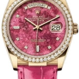 Rolex Day-Date 36 Yellow Gold Intense Pink Thulite, Set with Dimaond - M128148RBR-0002 - 2026