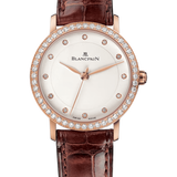 Blancpain Villeret Ultraplate Red Gold Diamond Brown Alligator Ladies Watch - 6102 2987 55A