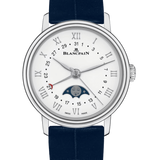 Blancpain Villeret Quantieme Phases de Lune Steel Blue Alligator Ladies Watch - 6106 1127 55A