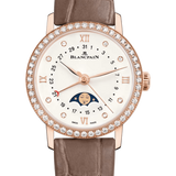 Blancpain Villeret Quantieme Phases de Lune Taupe Alligator Diamond Ladies Watch - 6106 2987 55A