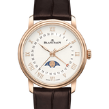 Blancpain Villeret Quantieme Phases de Lune Brown Alligator Ladies Watch - 6126 3642 55B