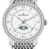 Blancpain Villeret Quantieme Phase de Lune Diamond Steel Ladies Watch - 6126 4628 MMB