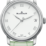 Blancpain Villeret Women Date Ultra-Slim Green Alligator Ladies Watch - 6127 1127 95A