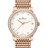 Blancpain Villeret Women Date Red Gold Diamond Ultra-Slim Ladies Watch - 6127 2987 MMB