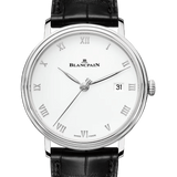 Blancpain Villeret Ultraplate Date Steel Ultra-Slim Black Alligator Men's Watch - 6224 1127 55B