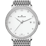Blancpain Villeret Ultraplate Date Steel Diamond Ultra-Slim Men's Watch - 6224 4628 MMB