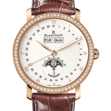 Blancpain Villeret Quantieme Complet Red Gold Diamond Alligator Men's Watch - 6263 2942 55B