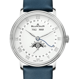 Blancpain Villeret Quantieme Complet Steel Blue Satin Ladies Watch - 6264 1127 95A