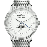 Blancpain Villeret Quantieme Complet White Mille Mailles Steel Men's Watch - 6264 1127 MMB