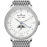 Blancpain Villeret Quantieme Complet Diamond Mille Mailles Steel Men's Watch - 6264 4628 MMB
