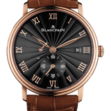 Blancpain Villeret Ultraplate Power Reserve Red Gold Black Dial Alligator Men's Watch - 6606 3630 55B