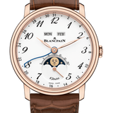 Blancpain Villeret Quantieme Complet 8 Jours Red Gold Brown Alligator Men's Watch - 6639A 3631 55A