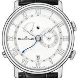 Blancpain Villeret Reveil GMT Steel Black Alligator Men's Watch - 6640 1127 55B