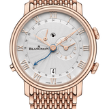 Blancpain Villeret Reveil GMT Red Gold Mille Mailles Men's Watch - 6640 3642 MMB