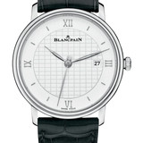 Blancpain Villeret Ultraplate Date 40mm White Graph Black Alligator Men's Watch - 6651 1143 55B