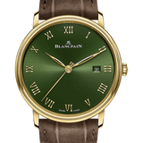 Blancpain Villeret Extraplate 40mm Green Dial Yellow Gold Alligator Men's Watch - 6651 1453 55A
