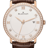 Blancpain Villeret Ultraplate Date 40mm Diamond Red Gold Alligator Men's Watch - 6651 2987 55B