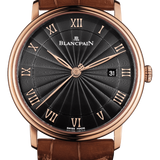 Blancpain Villeret Ultraplate Date 40mm Red Gold Brown Alligator Men's Watch - 6651 3630 55B