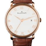 Blancpain Villeret Ultraplate Date 40mm Opaline Red Gold Alligator Men's Watch - 6651 3642 55B
