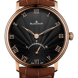 Blancpain Villeret Ultraplate Retrograde Black Dial Red Gold Alligator Men's Watch - 6653 3630 55B