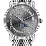 Blancpain Villeret Quantieme Complet Grey Mille Mailles Steel Men's Watch - 6654 1113 MMB