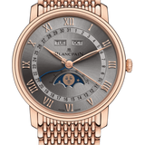 Blancpain Villeret Quantieme Complet Grey Red Gold Mille Mailles Men's Watch - 6654 3613 MMB