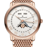 Blancpain Villeret Quantieme Complet Red Gold Mille Mailles Men's Watch - 6654 3642 MMB