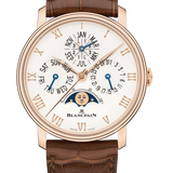 Blancpain Villeret Quantieme Perpetuel Phases de Lune Red Gold Alligator Men's Watch - 6656 3642 55A