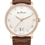 Blancpain Villeret Grande Date Red Gold Brown Alligator Men's Watch - 6669 3642 55B
