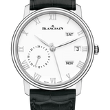 Blancpain Villeret Quantieme Annuel GMT Steel Black Alligator Men's Watch - 6670 1127 55B