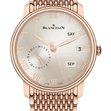 Blancpain Villeret Quantieme Annuel GMT Mille Mailles Red Gold Men's Watch - 6670A 3642 MMB