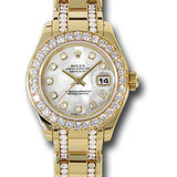 Rolex Yellow Gold Lady-Datejust Pearlmaster 29 Watch - 32 Diamond Bezel - Mother-Of-Pearl Diamond Dial - 80298.74948 md