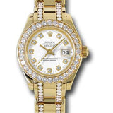 Rolex Yellow Gold Lady-Datejust Pearlmaster 29 Watch - 32 Diamond Bezel - White Diamond Dial - 80298.74948 wd