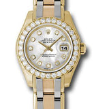 Rolex Yellow Gold Lady-Datejust Pearlmaster 29 Watch - 32 Diamond Bezel - Mother-Of-Pearl Diamond Dial - 80298bic md