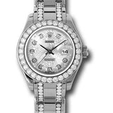 Rolex White Gold Lady-Datejust Pearlmaster 29 Watch - 32 Diamond Bezel - Silver Jubilee Diamond Dial - 80299.74949 sjd