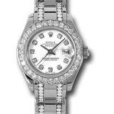 Rolex White Gold Lady-Datejust Pearlmaster 29 Watch - 32 Diamond Bezel - White Diamond Dial - 80299.74949 wd