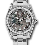 Rolex White Gold Datejust Pearlmaster 34 Watch - 34 Diamond Bezel - Goldust Dream Diamond Dial - 81159 gdd