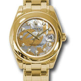 Rolex Yellow Gold Datejust Pearlmaster 34 Watch - Polished Bezel - Goldust Dream Mother-Of-Pearl Diamond Dial - 81208 gdd