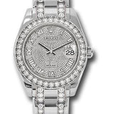 Rolex White Gold Oyster Perpetual Pearlmaster 39 Watch - Diamond Bezel - Diamond Paved Roman Dial - Diamond Bracelet - 86289 dprdp