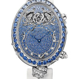 Breguet Reine de Naples 8973 - White Gold Case - Diamond And Sapphire Paved Dial - White Leather Strap - 8973BB/6S/8H4/SD0D3L