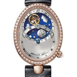 Breguet Reine de Naples Jour/Nuit 8998 - Rose Gold Case - Silver Dial - Black Leather Strap - 8998BR/11/974/D00D