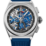 Zenith Defy El Primero 21 Watch - Titanium - Openworked Dial - Blue Rubber Strap - 95.9002.9004/78.R590