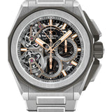 Zenith Defy Extreme Double Tourbillon Watch - 45 mm Titanium Case - Openworked Dial - Titanium Bracelet - 95.9100.9020/78.I001