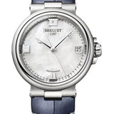 Breguet Marine Dame 9517 - Steel Case - Mother-Of-Pearl Dial - Blue Leather Strap - 9517ST/5W/984