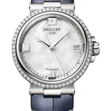 Breguet Marine Dame 9518 - Steel Case - Mother-Of-Pearl Dial - Blue Leather Strap - 9518ST/5W/984/D000