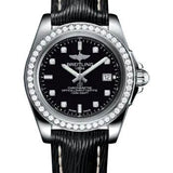 Breitling Galactic 32 Sleek Watch - Stainless Steel - Black Dial - Black Calfskin Leather Strap - Tang Buckle - A71330531B1X1